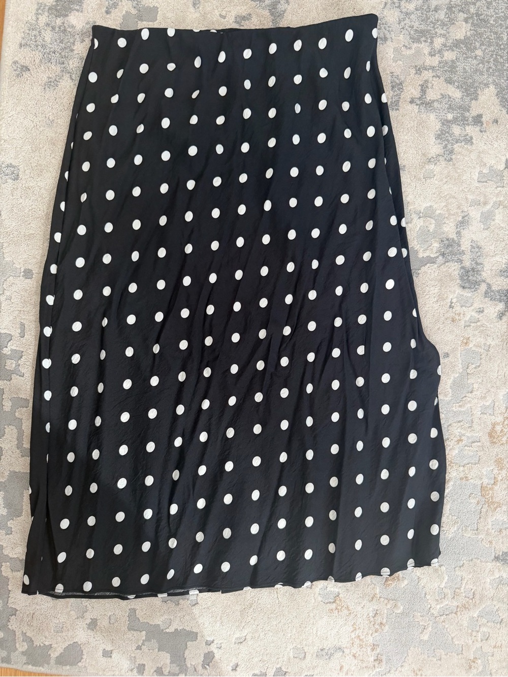 Madewell Black & White Polka Dot Midi Skirt